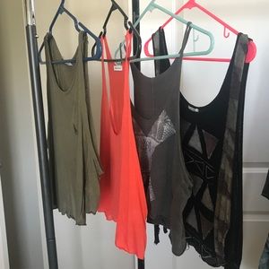 Set of four foreign exchange tank tops